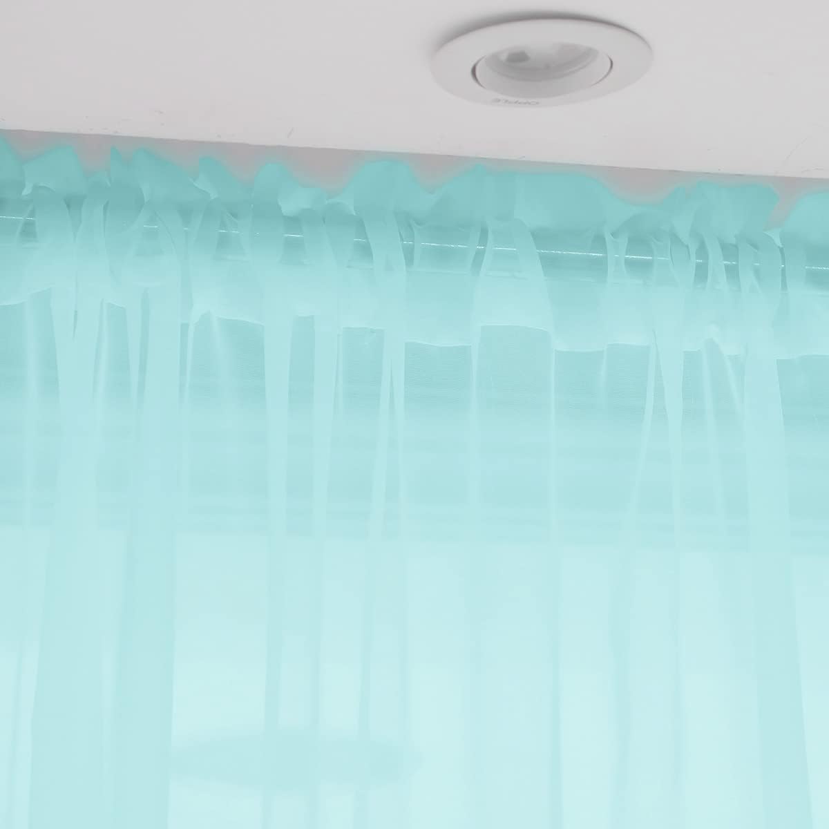 Window Lake Blue Sheer Curtains 95 Inches Long 2 Panels Sheer Curtain Basic Rod Pocket Panel for Bedroom Children Living Room Yard Kitchen (Lake Blue, 52" W x 95" L | 2 pcs)