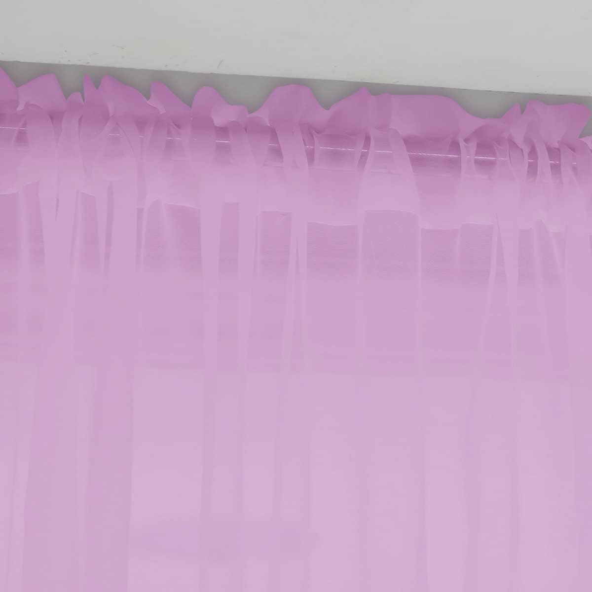 Window Pink Sheer Curtains 108 Inches Long 2 Panels Sheer Curtain Basic Rod Pocket Panel for Bedroom Children Living Room Yard Kitchen (Pink, 52" W x 108" L | 2 pcs)
