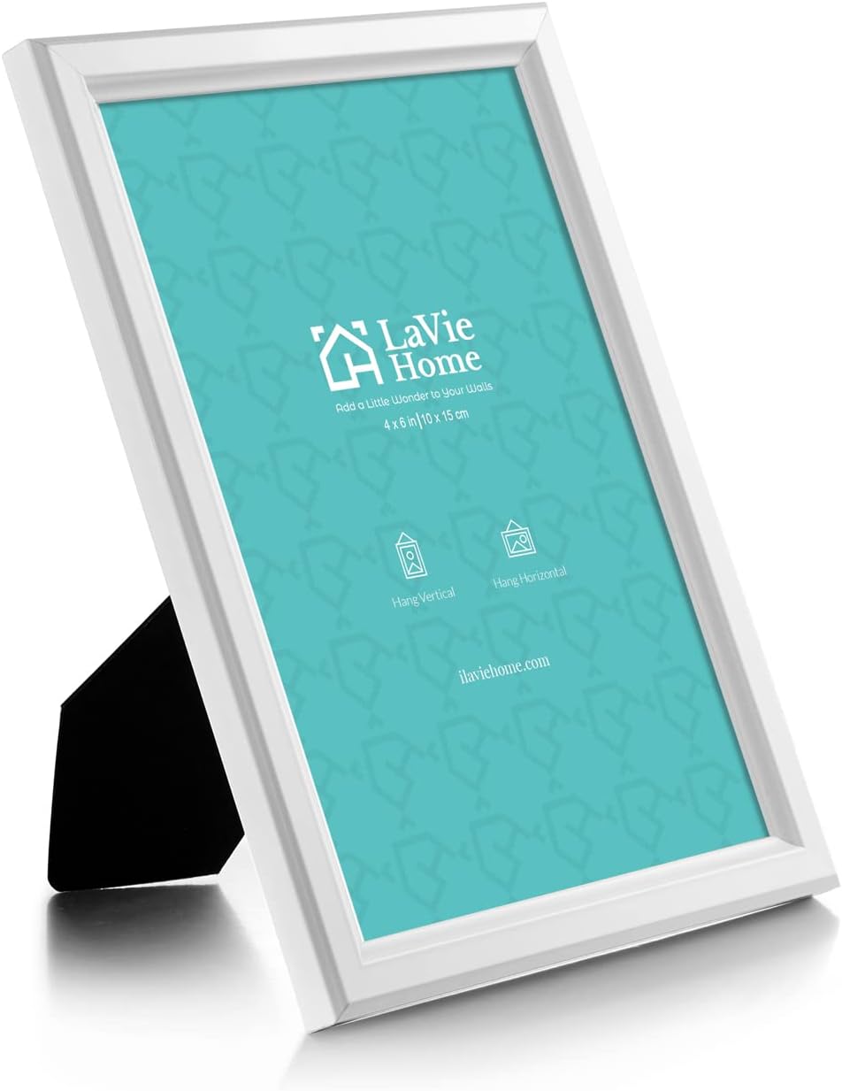 LaVie Home 4x6 Picture Frames (12 Pack, White) Simple Designed Photo Frame with High Definition Glass for Wall Mount & Table Top Display, Set of 12 Classic Collection