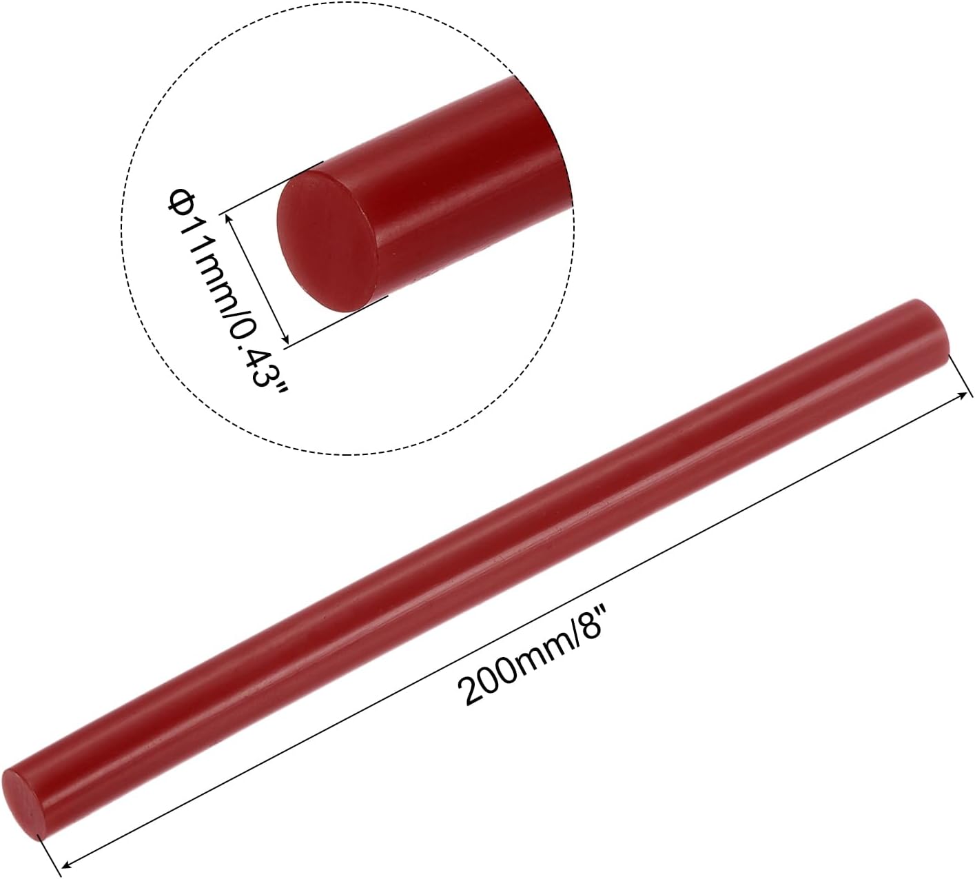 uxcell 20pcs Hot Glue Sticks for Glue Gun 11mm/0.43-inch x 8-inch Mini Hot Melt Adhesive Glue Stick Wine Red