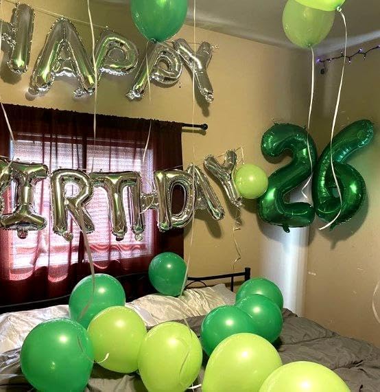 Green Foil Number 28 82 Balloon 40 Inch, Helium Mylar 28 82 Numbers Birthday Balloons, 28 82 green Women Men Anniversary Graduations Party Supplies