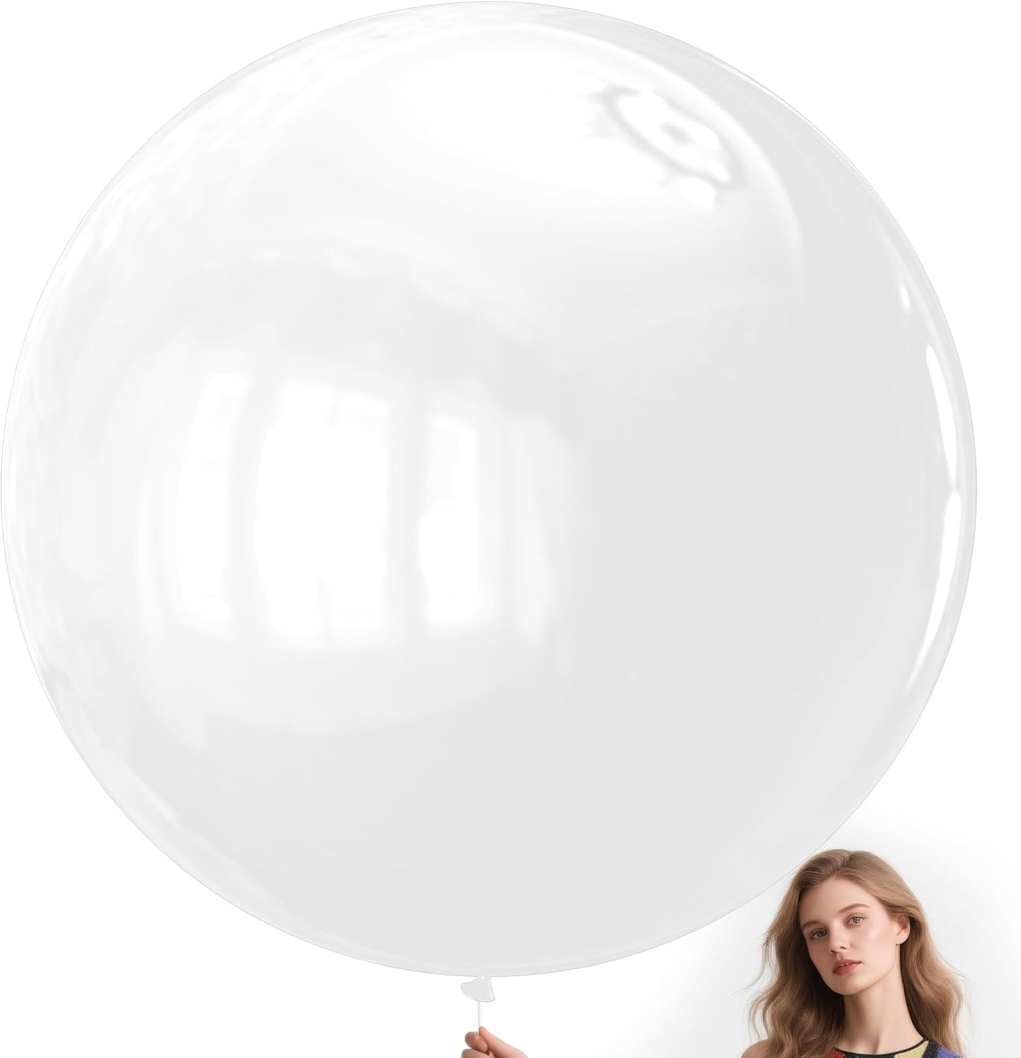 KAWKALSH White Balloons 9pcs 36 Inch Extra Large Big Jumbo Giant Matte White Latex Helium Balloons for Wedding Bridal Graduation Engagement Baby Shower Birthday Party Decorations