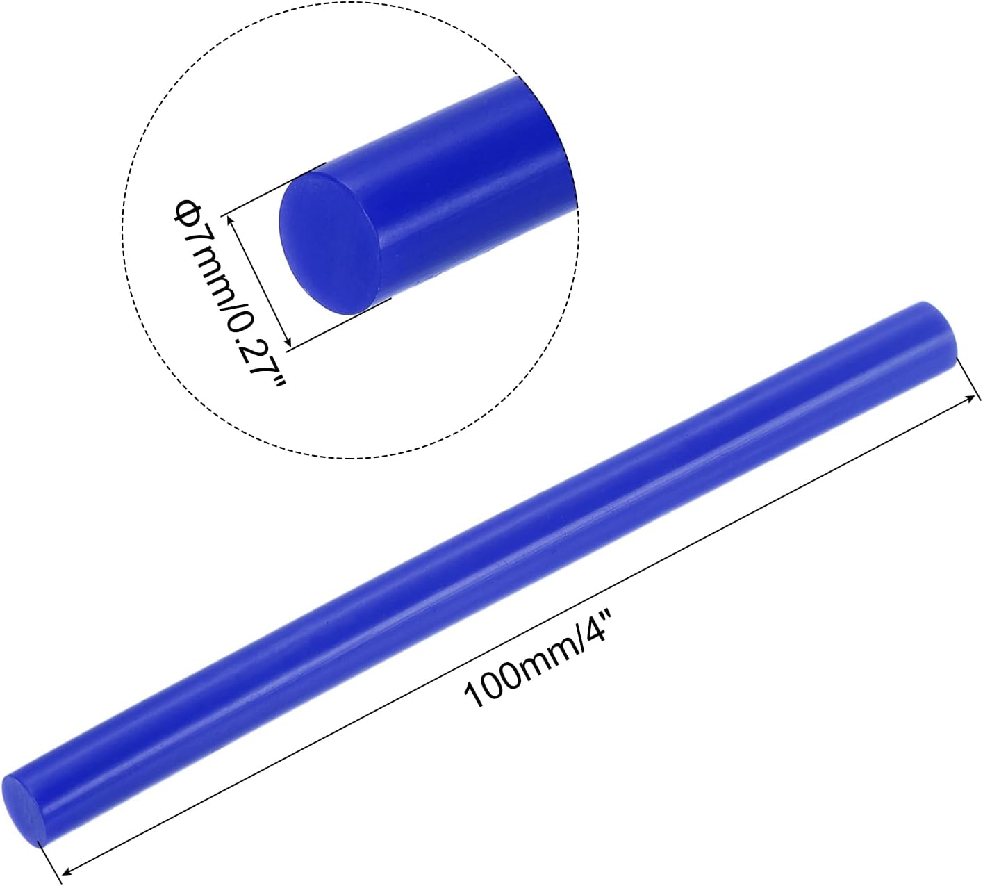 uxcell 20pcs Hot Glue Sticks for Glue Gun 7mm/0.27-inch x 4-inch Mini Hot Melt Adhesive Glue Stick Bright Blue