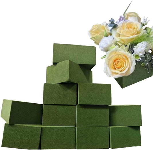 12Pack Square Floral Foam Blocks – Strong Water Absorption & Moisture Retention Easy to Cut & Shape Wet & Dry Use, Ideal for Weddings DIY Crafts Florists Home Decor & Artificial Flower Arrangements