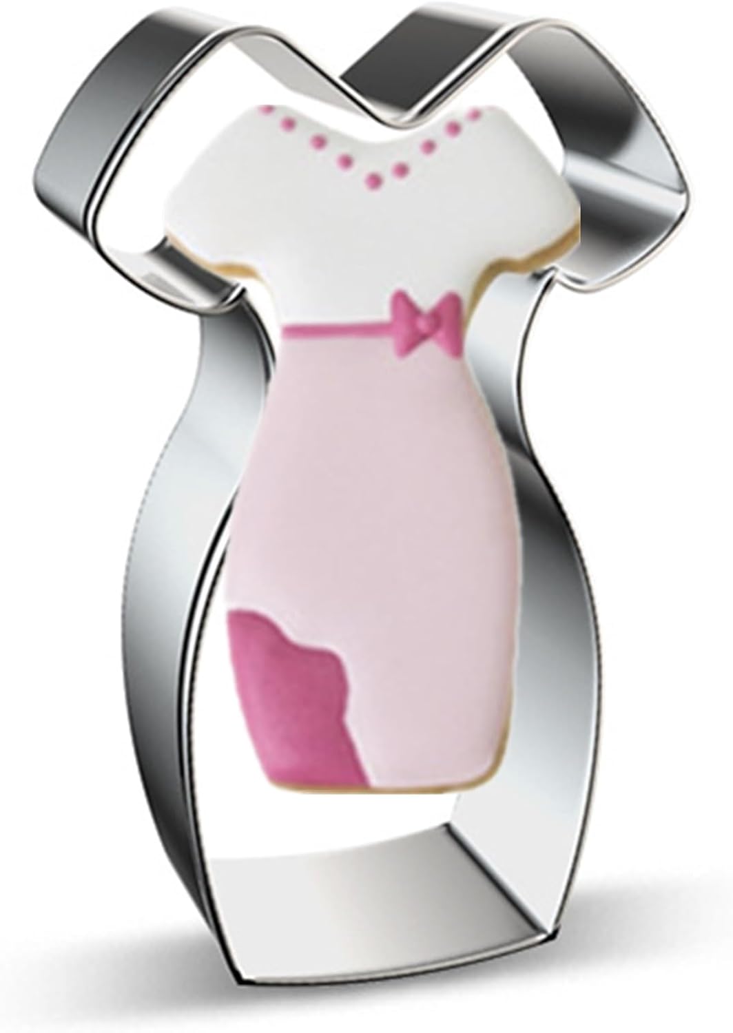 Large Size Dress Shaped Cookie Cutter, Stainless Steel Princess Party Dress Cheongsam Dress Cookie Cutter, 4.6 Inches
