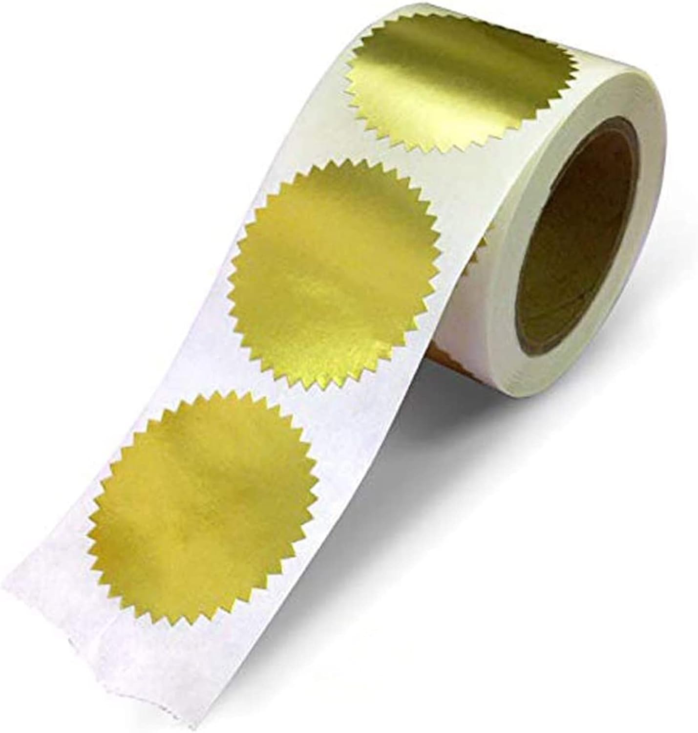 NextDayLabels Gold Seals for Certificates, Gold Metallic Embossing Stickers with Serrated Edge for Certificates, Packaging and Envelopes - 2 Inch Round, 250 Stickers Per Roll - Made in The USA