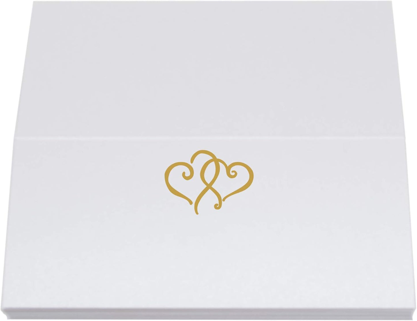 Linked Hearts Place Cards, Gold (Choose Color), Set of 150, Pre-cut and Scored - Wedding, Party, Dinner, and Special Events - Made in the USA