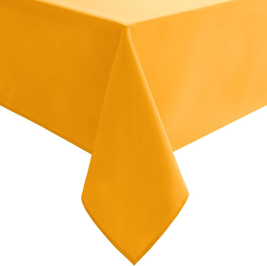 Hiasan Rectangle Tablecloth - Waterproof Spillproof and Wrinkle Resistant Washable Polyester Table Cloth for Dining Party, 52 x 70 inch, Orange Yellow