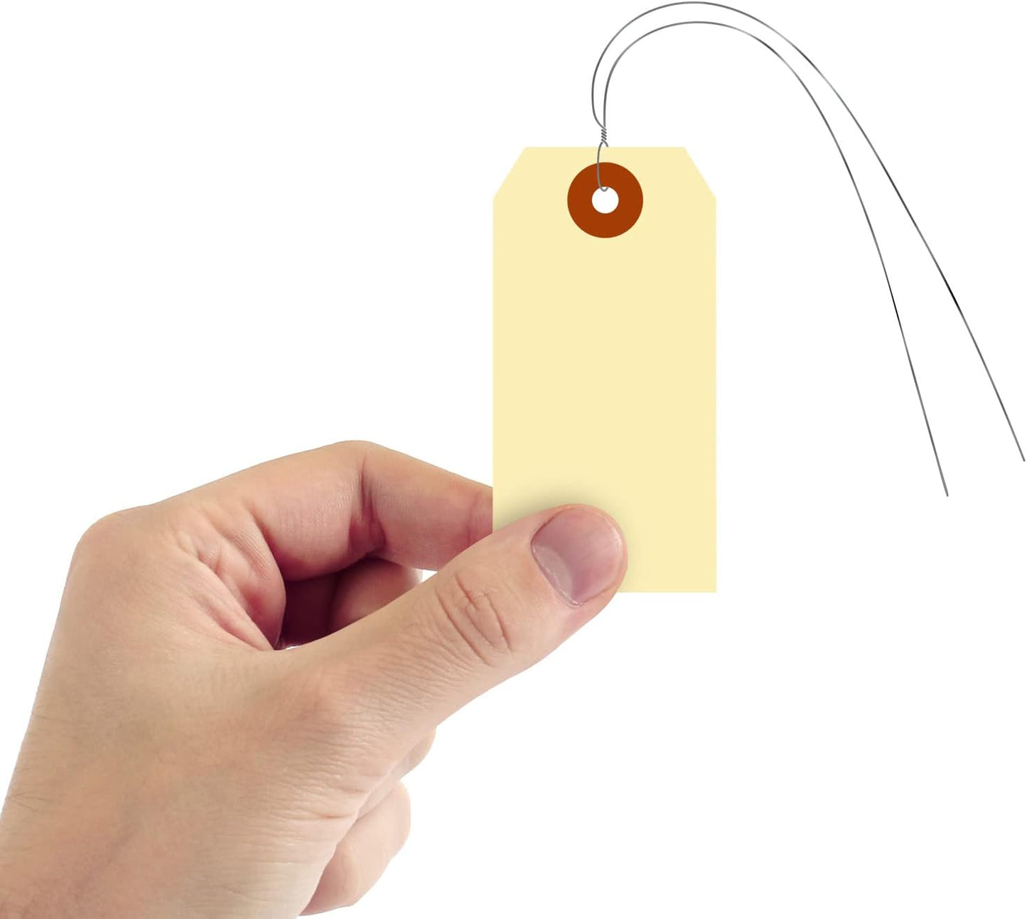 SmartSign Blank Manila Shipping Tags with Wire, Size #3 | PreWired, 13pt Cardstock Tags, 3 3/4" x 1 7/8", Pack of 100