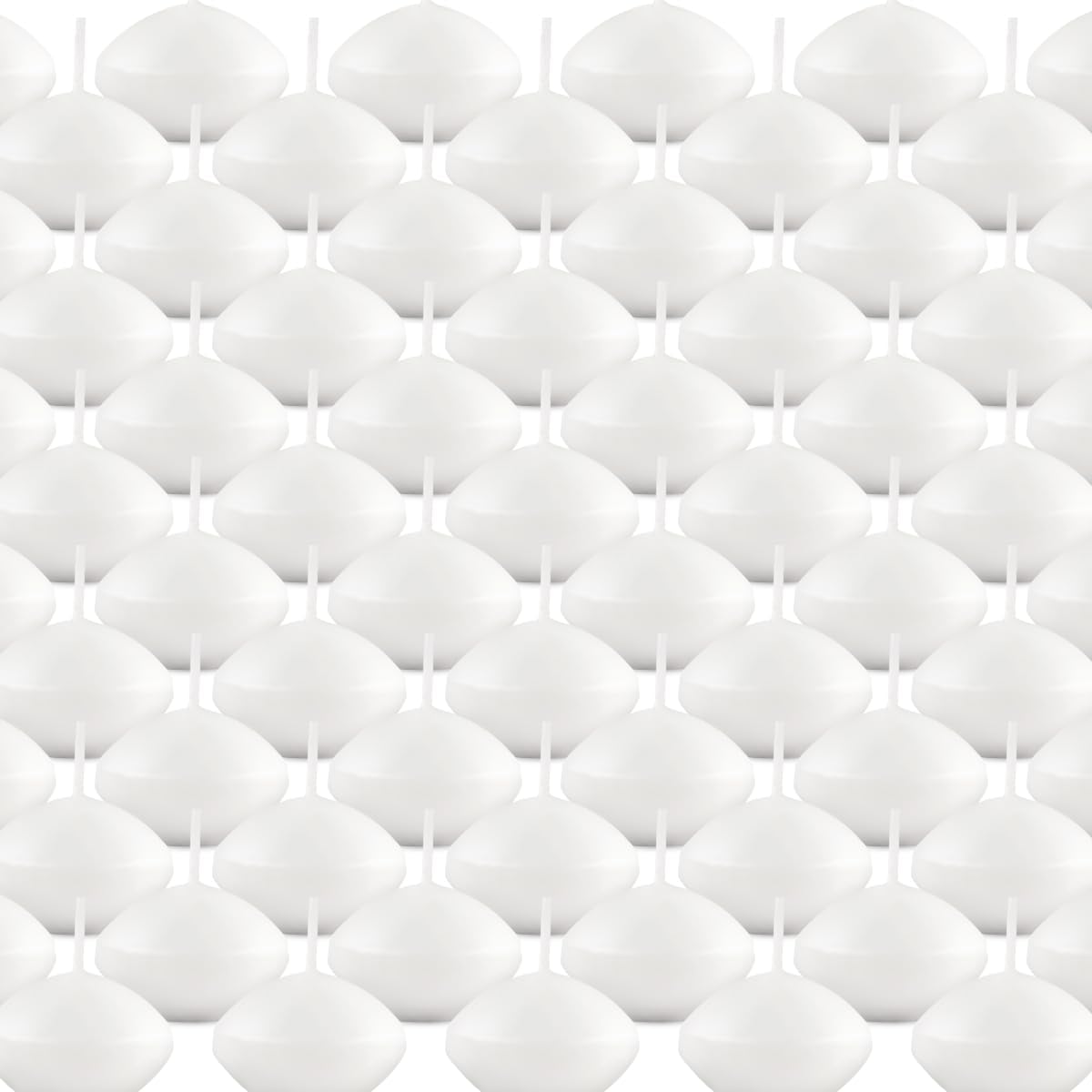 Unscented Floating Candles Set of 72, 2 Inch White Dripless Wax for Centerpieces at Wedding Pool Party Holiday