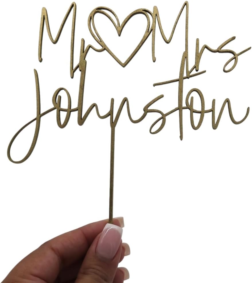 Wedding Cake Toppers, Wedding Cake Toppers Bride and Groom, Custom Cake Topper, Customize Your Own Anniversary Mr and Mrs Cake Topper (Design 4)