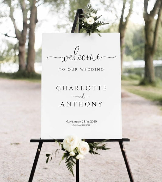 Wedding Welcome Sign, Welcome to our Wedding Sign, Minimalist Wedding Sign, Personalized Wedding Welcome Sign