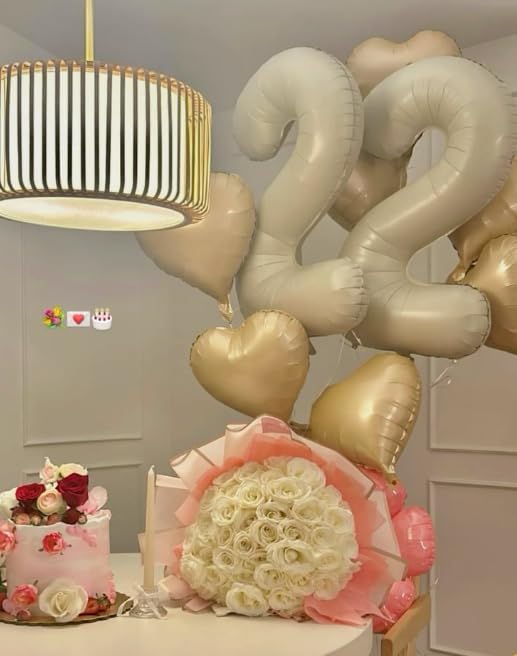 40 Inch Big Cream White Number 2 Balloon Birthday Decoration, Number 2 Helium Balloon 12 20 22 23 24 26 28 32 42 Celebration, Boy Girl Baby Anniversary Party Graduations Supplies Decorations
