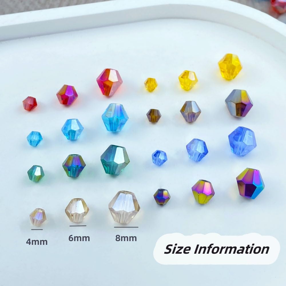 400pcs 4mm Bicone Crystal Glass Beads Loose Spacer Beads Faceted Craft Beads for Jewelry Making DIY Necklace Bracelet Earring Wind Chimes Suncatchers Ornamen(Dark Amber AB)