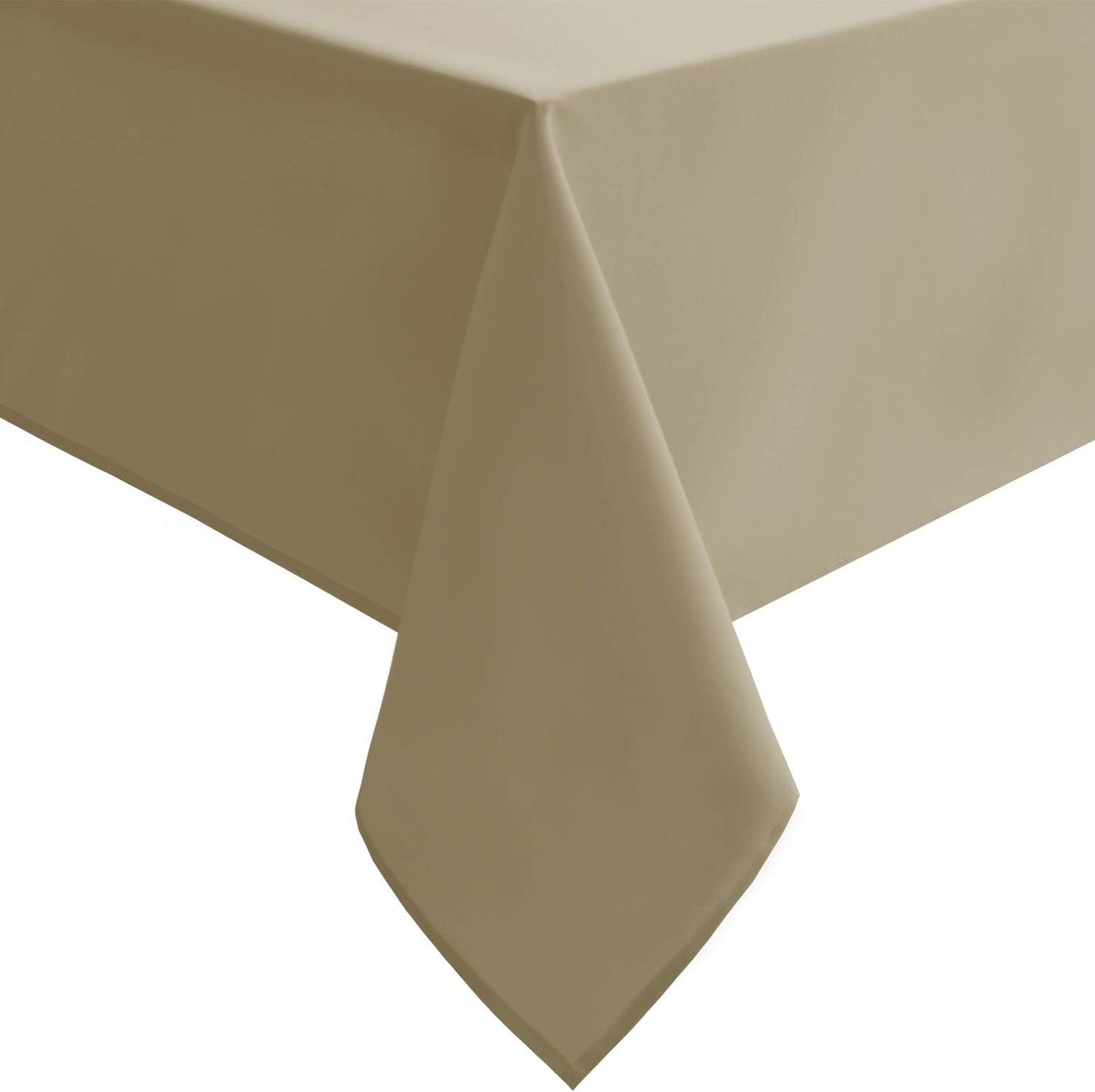 Hiasan Waterproof Tablecloth Rectangle - Washable Fabric Table Cloth for Dining Room Kitchen Birthday Party and Outdoor Use, Khaki, 54 x 80 Inch