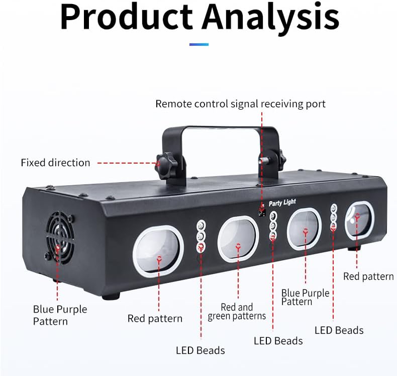 Party Lights DJ Disco Lights, 3D Effect Sound Sensing Laser Flash Stage Projector Home Show Christmas Halloween Party Birthday Decorations Club KTV Bar Karaoke Dance