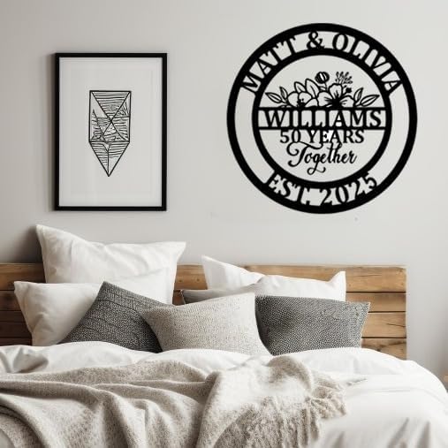 NAZENTI Personalized Metal Sign Wedding Gift For Couple, Wedding Gift, Family Name Sign, Outdoor Name, Anniversary, Home Decor, Front Door