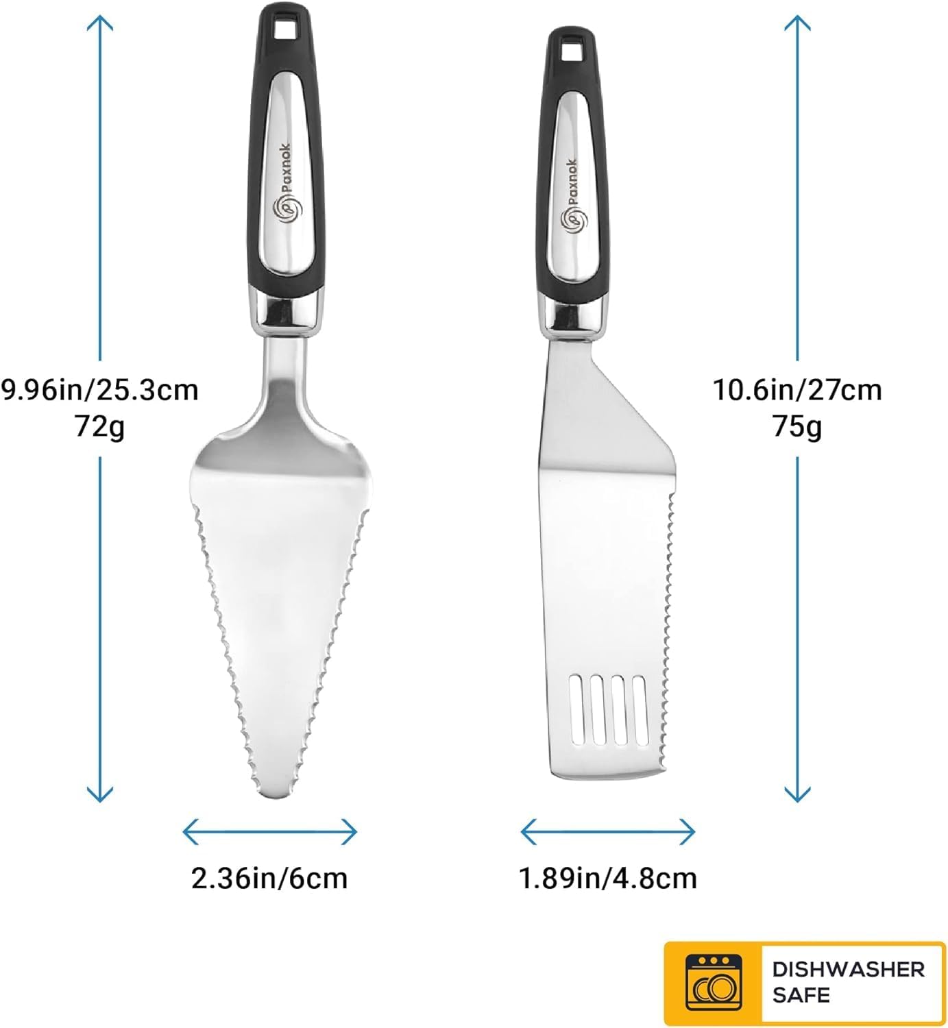 Pie Server Spatula and Cake Slicer Set with Luxury Gift Box, Black Stainless Steel Set - Kitchen Essentials for Cutting & Serving Desserts, Brownies, Lasagna - Great for Anniversary, Christmas Spatula