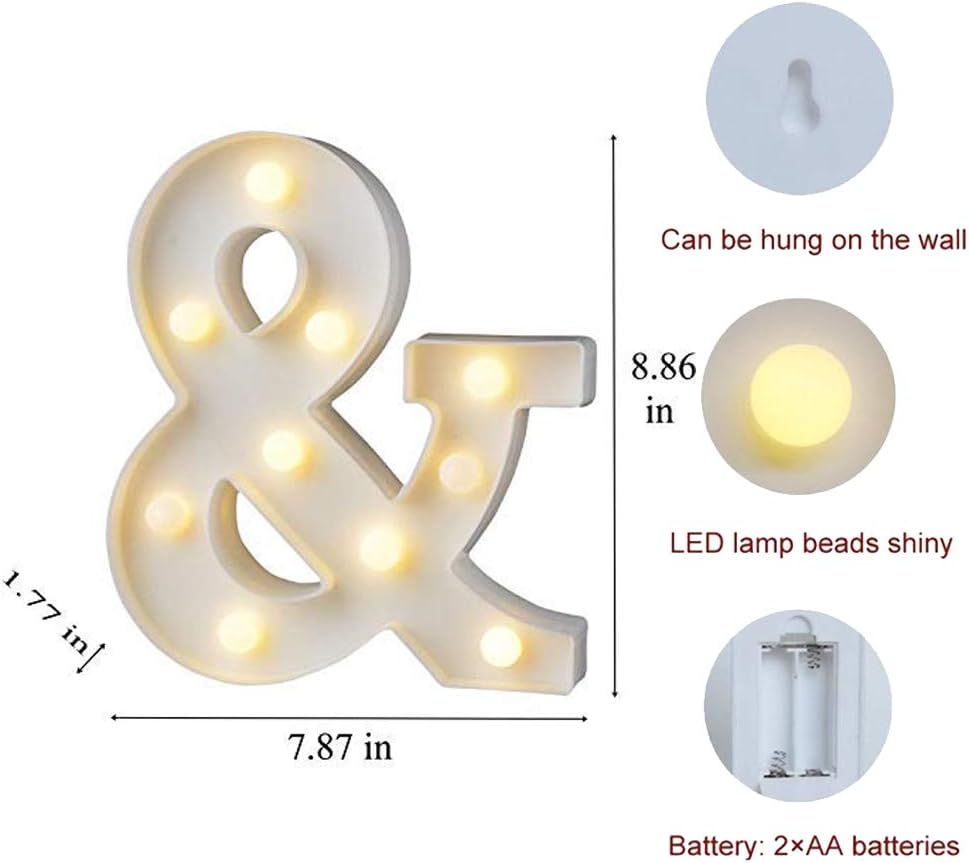 MUMUXI Marquee Light Up Letters Sign Battery Powered LED Alphabet Lights for Party Wedding Birthday Christmas Home Bar Decoration Lighted Symbols