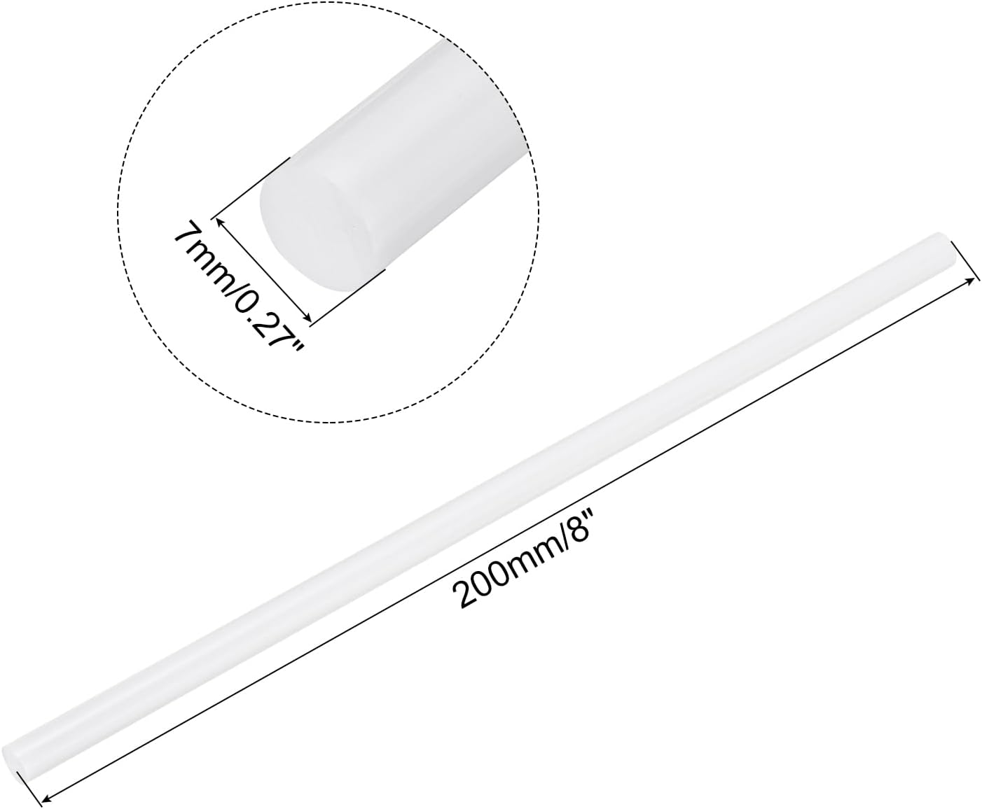 uxcell 20pcs Hot Glue Sticks for Glue Gun 7mm/0.28-inch x 8-inch Mini Hot Melt Adhesive Glue Stick White