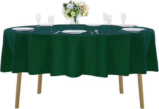 70 inch Round Tablecloth Washable Polyester Table Cloth Decorative Table Cover for Wedding Party Dining Banquet（70 inch, Hunter）
