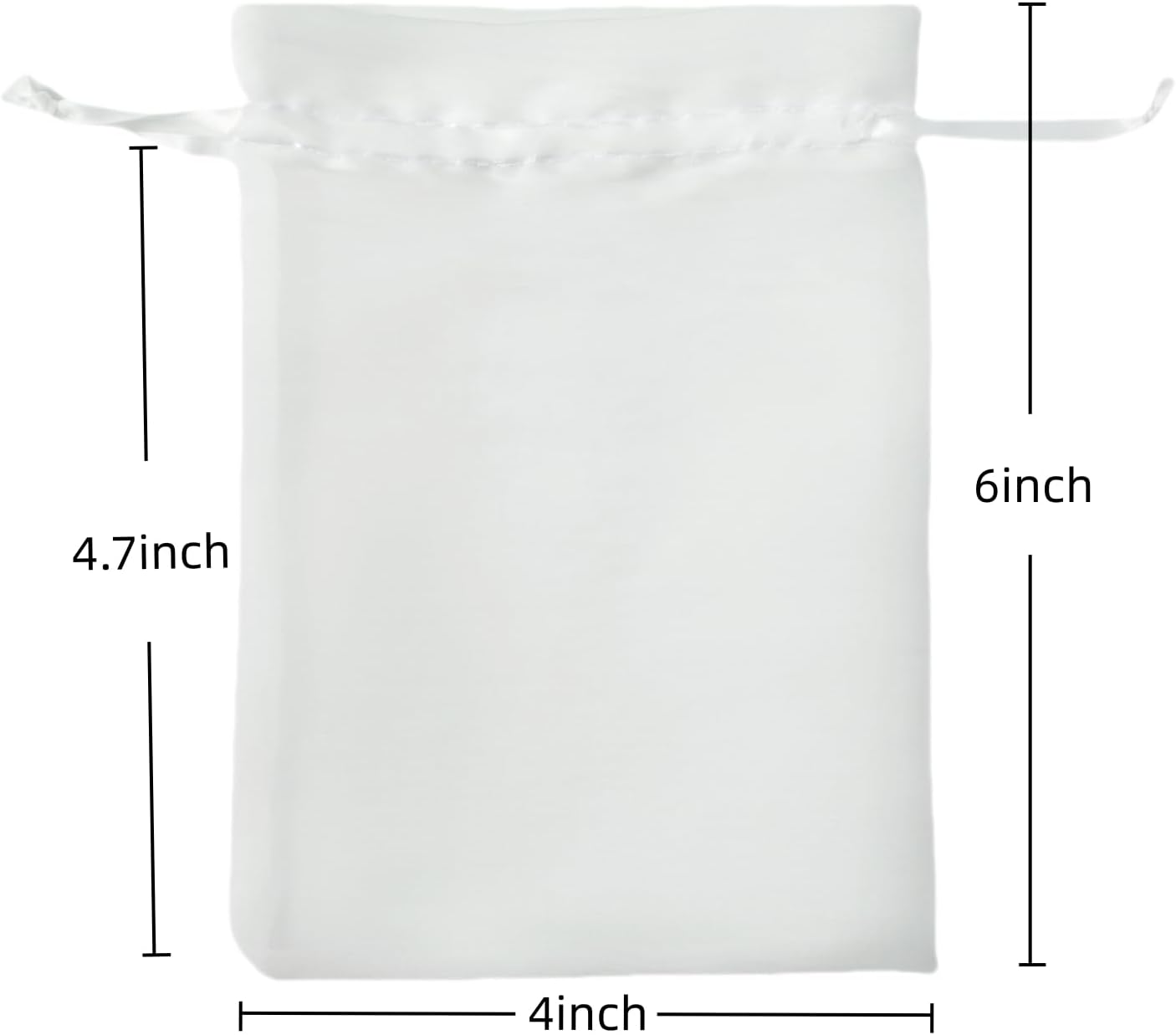 QIANF 20 Pcs White Small Organza Bags 4X6 inch for Wedding Favors with Drawstring, Mini Mesh Gift Bags Jewelry Pouch for Candy Bridal Shower Party Favor Baby Shower Christmas