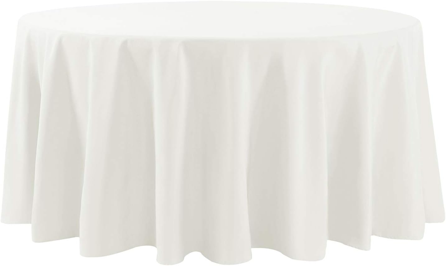 120 inch Round Tablecloth Washable Polyester Table Cloth Decorative Table Cover for Wedding Party Dining Banquet（120 inch,Ivory）