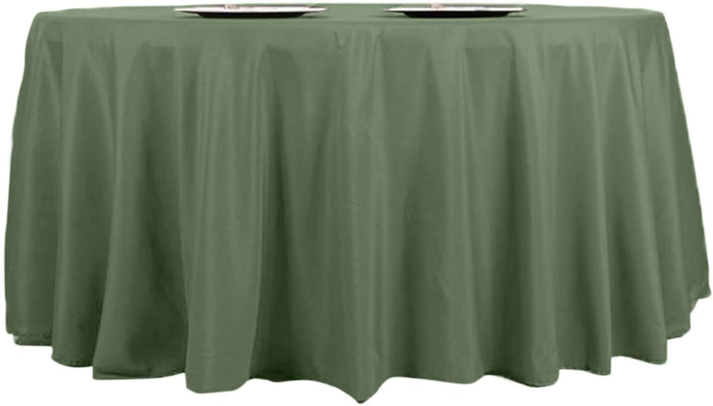 Efavormart Round Tablecloth, 120 Inch Stain & Wrinkle Resistant Washable Table Cloth, Decorative Polyester Fabric Table Cover for Banquet, Wedding, Dining - Willow