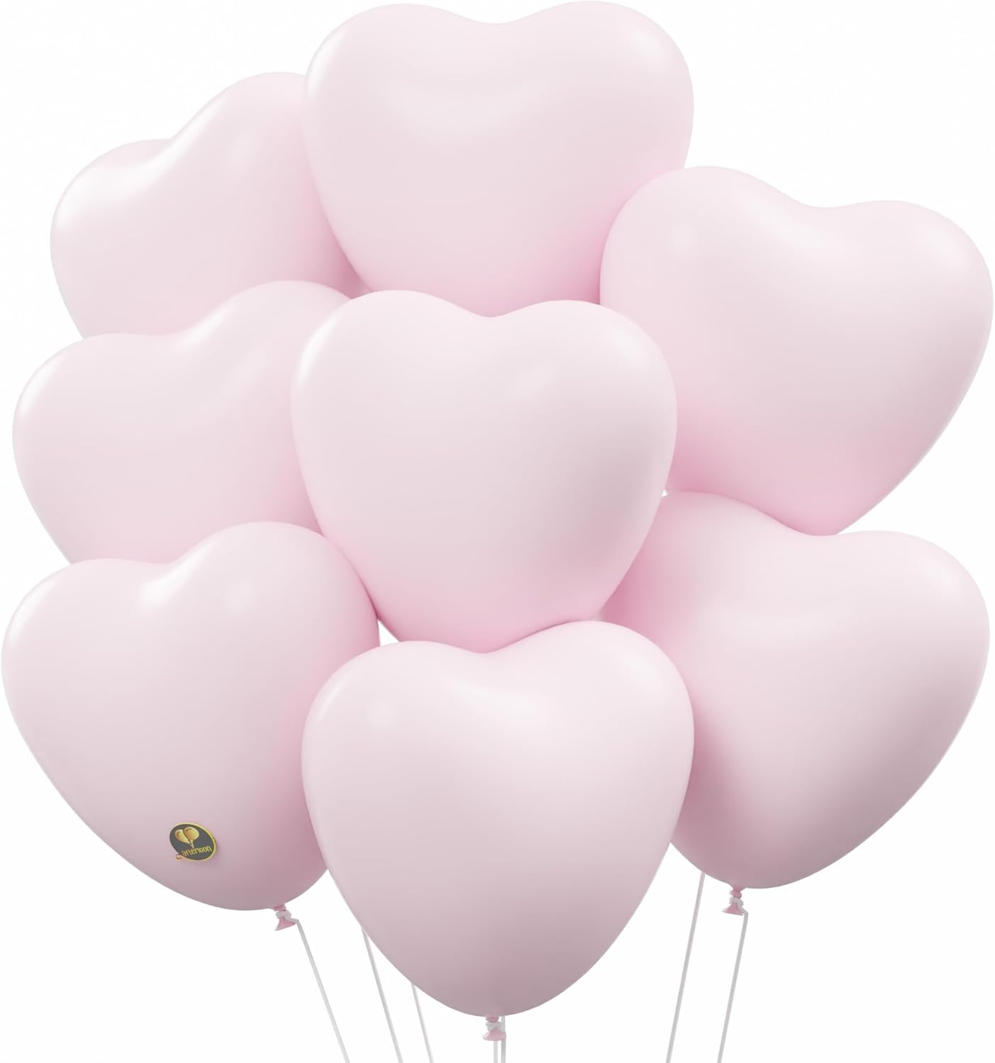 AFTERLOON® Biodegradable Balloons 24 pcs Pastel Baby Pink 10 Inch Heart Shaped, Thickened Extra Strong Natural Latex Helium Float, Proposal Marriage Love Baby Shower Gender Reveal Wedding Bridal