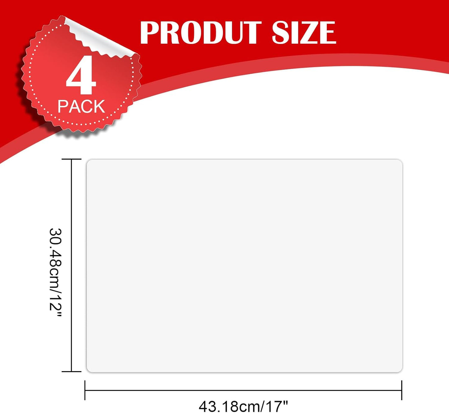 Thaibear Blank Car Magnets, 17" x 12", 4 Pack Car Door Magnets Signs for Vehicle, Rounded Corners Blank White Flexible Magnet Sheet Stickers for Car to Advertise Business and Personalized Decal