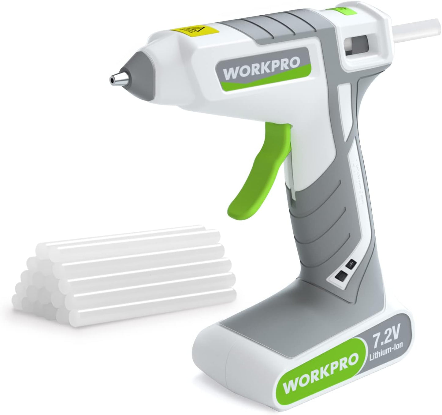 WORKPRO 7.2V Cordless Hot Melt Glue Gun, Rechargeable Fast Preheating Glue Gun Kit with 20 Pc Premium Mini Glue Stick, Automatic-Power-Off for Art, Craft, Decoration, USB Type-C Cable Included