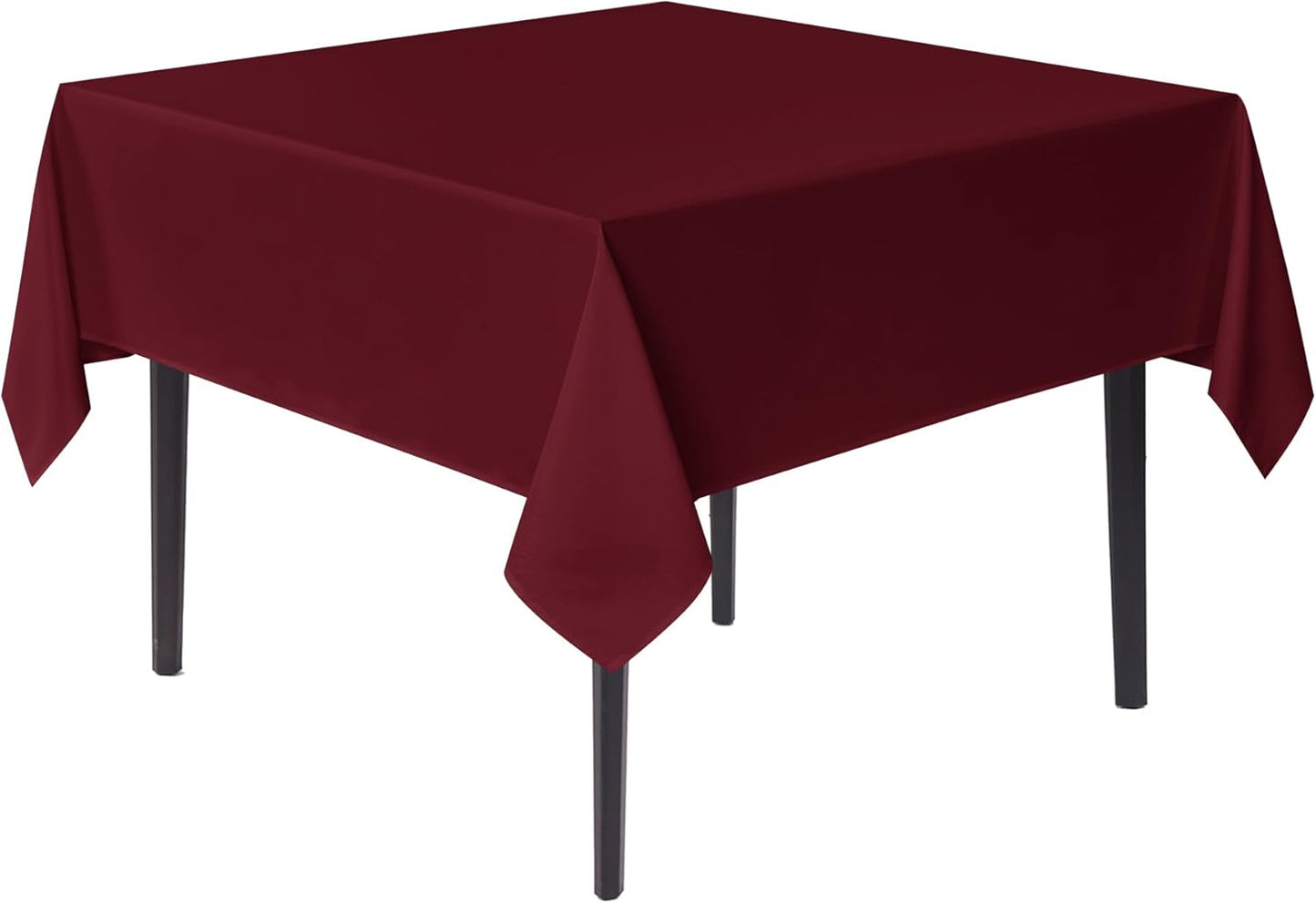 sancua Square Tablecloths 54x54 Inch Burgundy - Fabric Table Cloth for Square or Round Tables, Washable Polyester Table Cover for Christmas Dinner, Holiday Party, Decorative Display Tables
