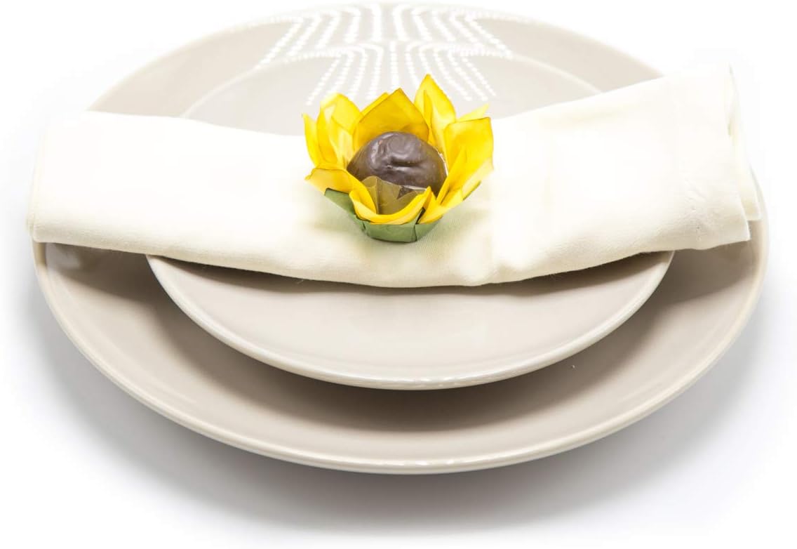 Handmade Paper Truffle Cups | Truffle Liners | Truffle Wrappers | Fominhas | Candy cups for chocolate | Forminhas de Brigadeiro | Candy liners - Pack of 20 - Truffilio (Paper, Sunflower)