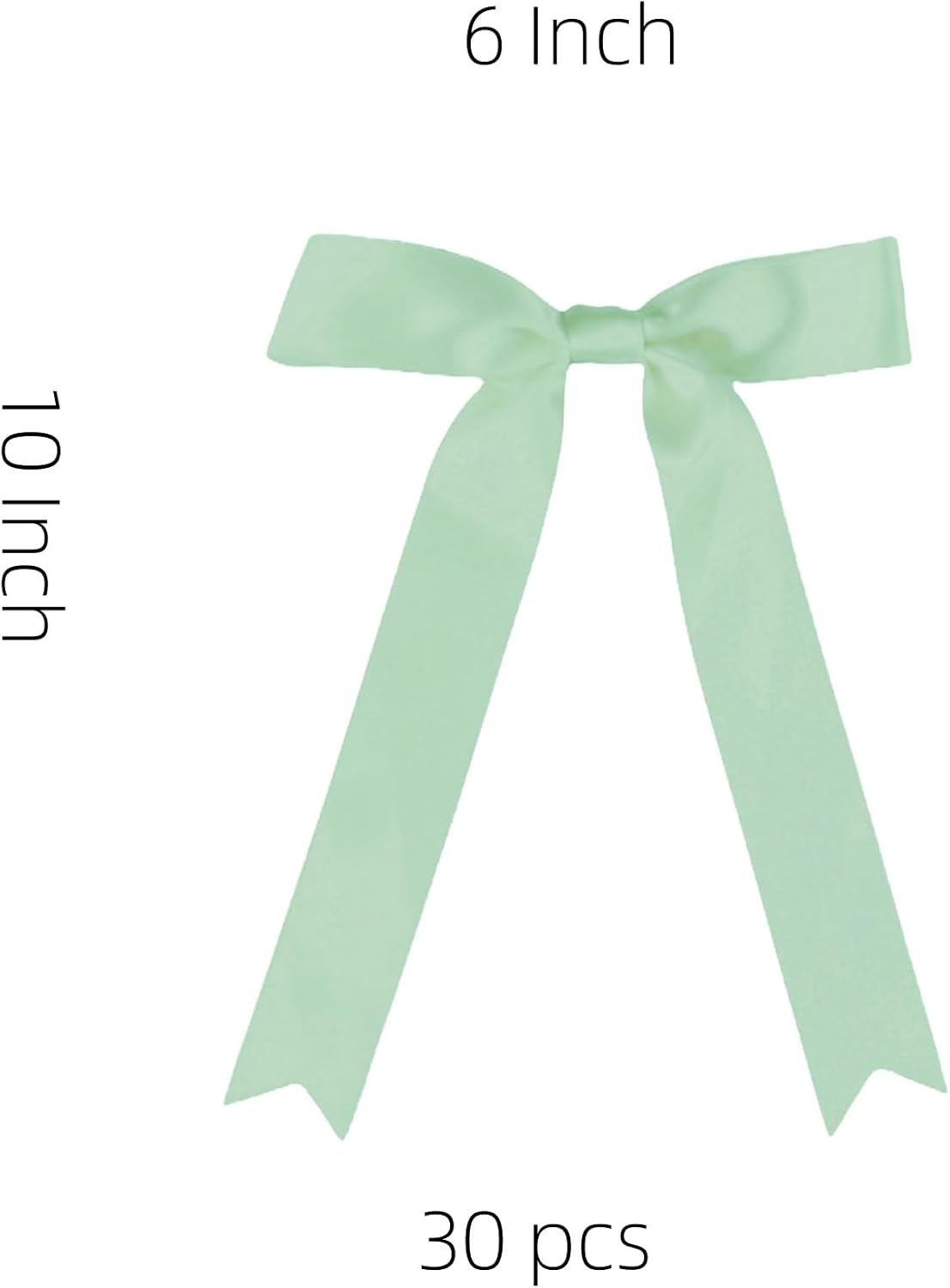 30 Pcs Sage Green Satin Bows 6 X 10 Inch Premade Bows with Twist Tie for Wedding Florist Decor, Cake Pops,Christmas Tree & Gift Wrapping(Sage Green)