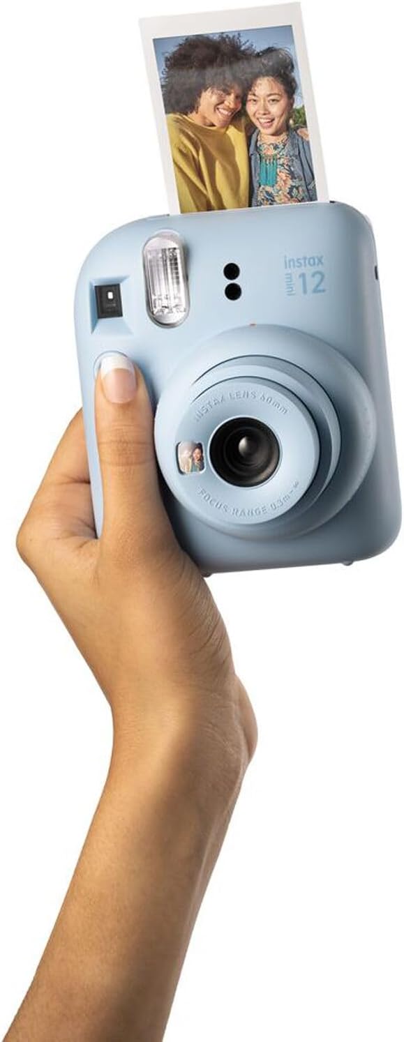FUJIFILM INSTAX MINI 12 Film Camera Pastel Blue Bundle with Instant Film- 60 Photo Sheets with Camera Case and Accessories Ideal Gift for Kids, Teenage Girl & Adults