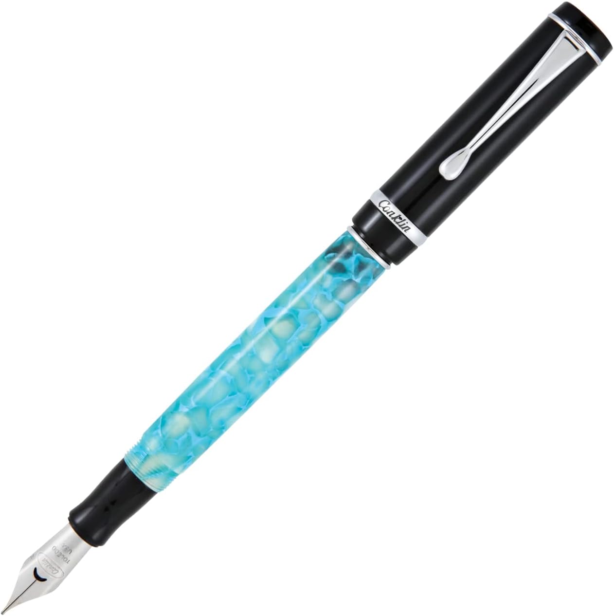 Conklin Duragraph Fountain Pen Turquoise Nights - Medium Nib, Elegant Writing Instrument with Vibrant Turquoise Finish