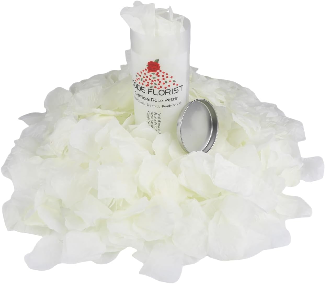 CODE FLORIST 1500 PCS Silk Rose Petals for Valentine's Day,Fake Rose Petals for Romantic Night,Wedding,Proposal Anniversary Flower Decorations(Separated,Scented,Ivory)
