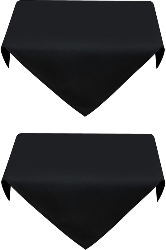 2 Pack Small Square Table Cloth 24X24 Inch Black Washable Fabric Tablecloth Polyester Solid Tables Cover for Night Stand End Table Side Table Outdoor Indoor