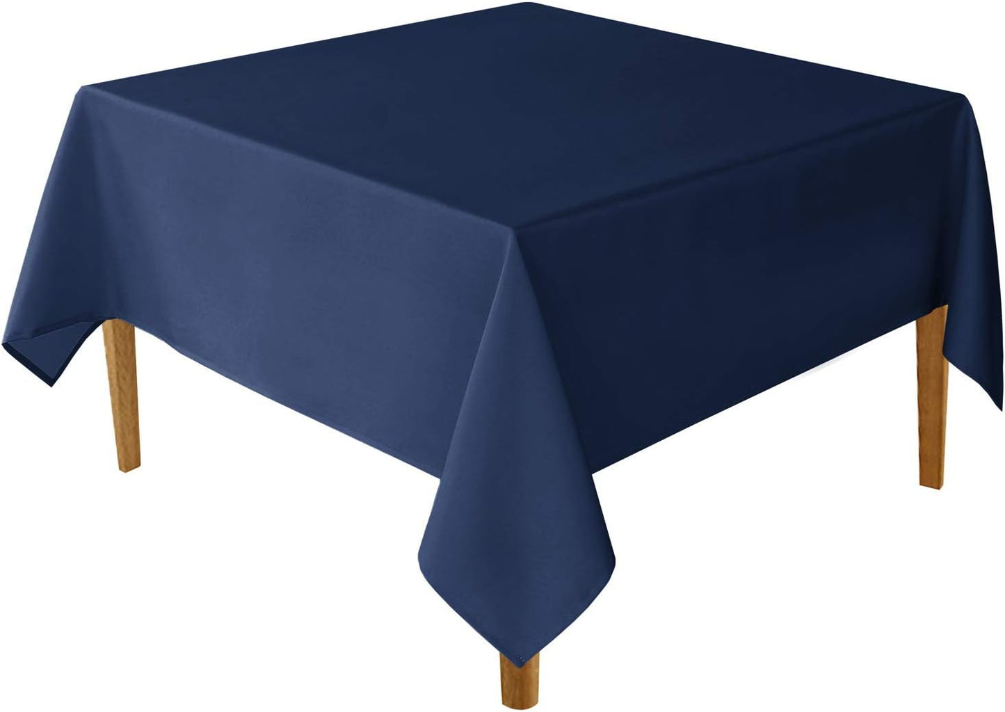 Hiasan Square Tablecloth - Waterproof Washable Polyester Table Cloth for Dining Room Kitchen Party Camping, Navy Blue, 54 x 54 Inch