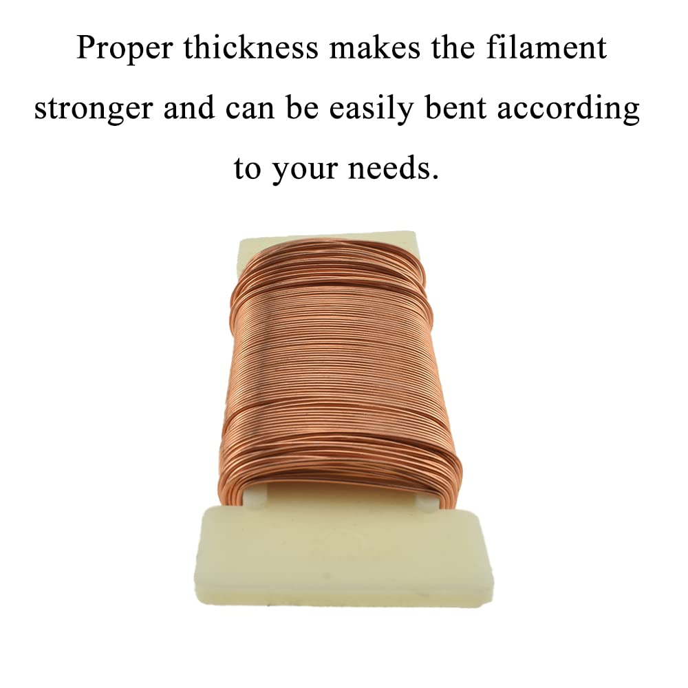 HAHIYO 22Gauge Rose Gold Floral Wire - 38Yards (115Feet) Flexible Paddle Wire for Crafts, Christmas Wreaths, Tree, Flower Arrangement, Bouquet Wrapping, Wedding DIY