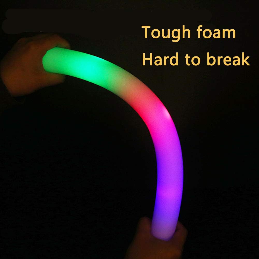 Glow Sticks Bulk, 32 Pcs LED Foam Sticks Glow in the Dark Party Supplies with 3 Modes Colorful Flashing,Light Up Batons Party Favors for Party Wedding Birthday Concert Halloween Christmas