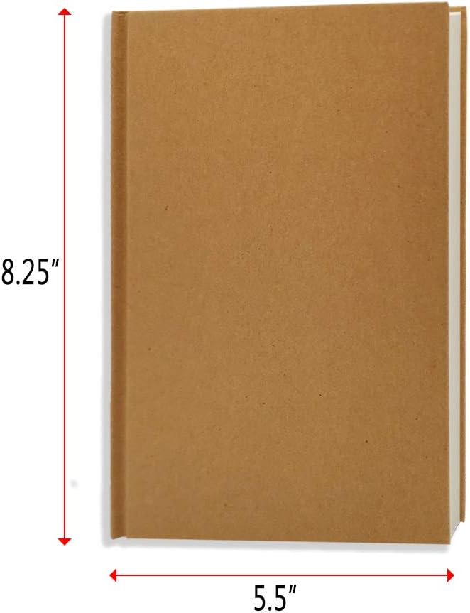 5.5x8.25 Sketch Book, Pack of 5, Each with 120 Sheets (100gsm), Hardcover Bound Sketch Notebook, Acid Free Blank Drawing Paper, Ideal for Kids & Adults, Kraft Cover