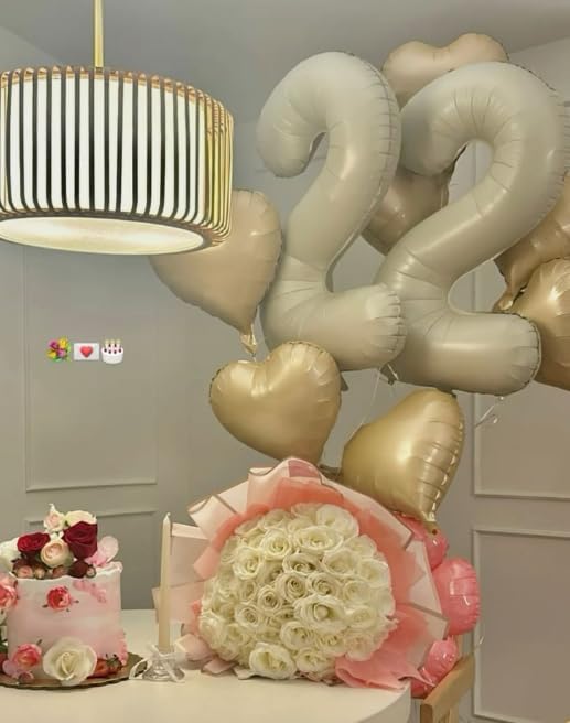 Big Cream White 2 Number Balloon 40 Inch Birthday Decoration, Number 2 Helium Balloon 12 20 22 23 24 26 28 32 42 Celebration, Boy Girl Baby Anniversary Party Graduations Supplies Decorations