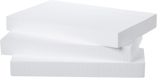 Crafare 17X11X2 Inch Craft Foam Blocks 3 Pack Polystyrene Foam Sheet DIY Crafting Rectangle for Arts School Projects Sculptures Floral Arrangements Modeling and Centerpieces