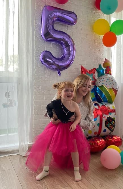 40 Inch Purple Mylar Foil Number 6 Birthday Balloon, Digital Balloons for 6 16 Boy Girl Party Decorations Supplies, Big Helium Balloon Numbers for 26 36 46 60 Men Women Anniversary