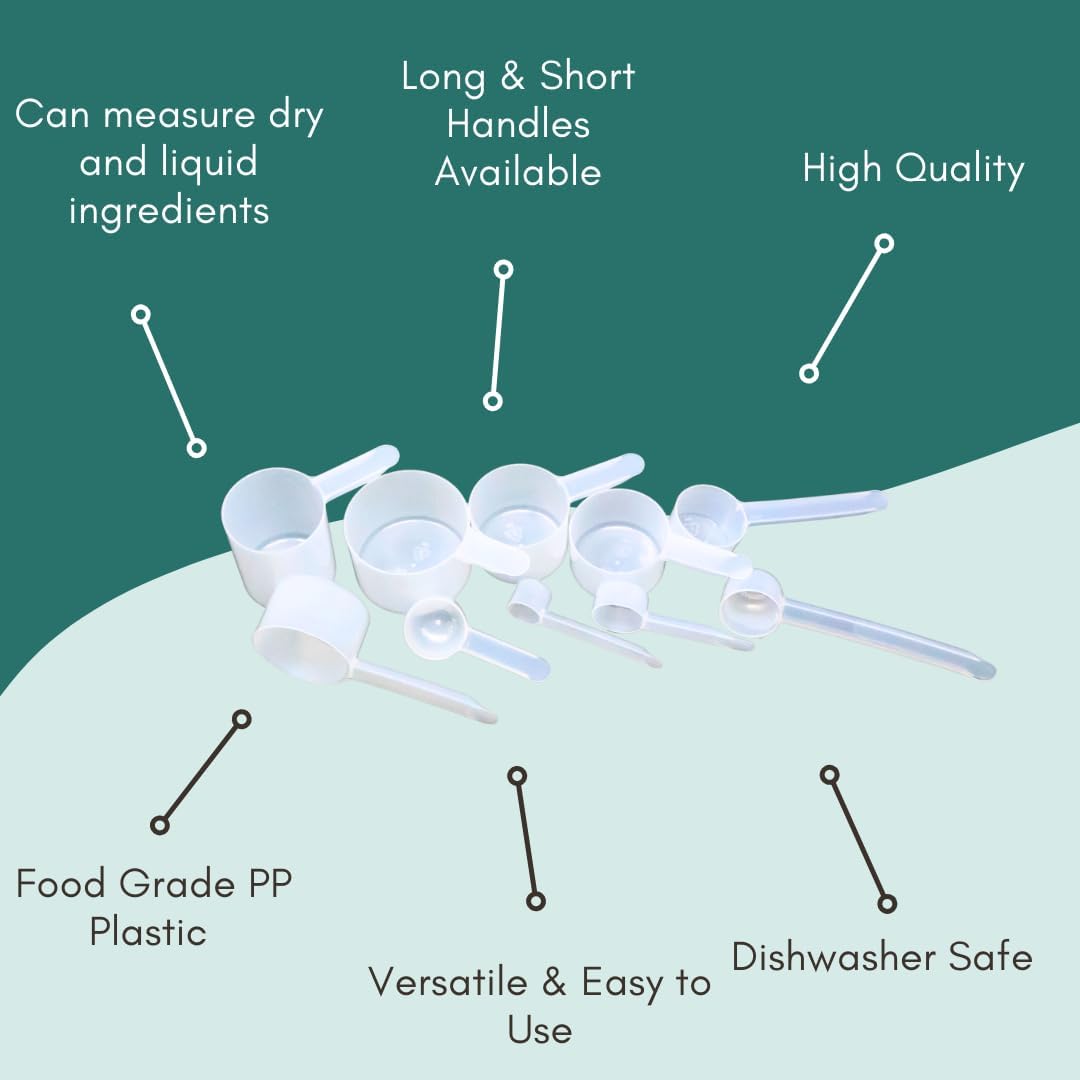 70 mL (2.37 Oz. | 4.73 Tablespoon) Long Handle Scoop for Measuring Coffee, Pet Food, Grains, Protein, Spices and Other Dry Goods (Pack of 10)
