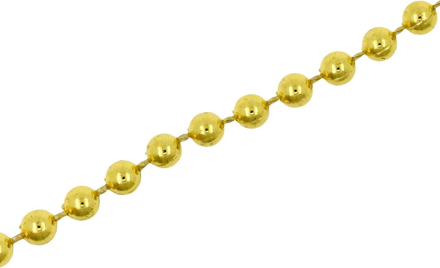 Mandala Crafts 8mm Faux Metallic Gold Pearl Beads Roll - 20 Yards Strand of Fake Pearls Chain Garlands Spool String for Christmas Tree, Wedding, Party, Vases, DIY Decoration