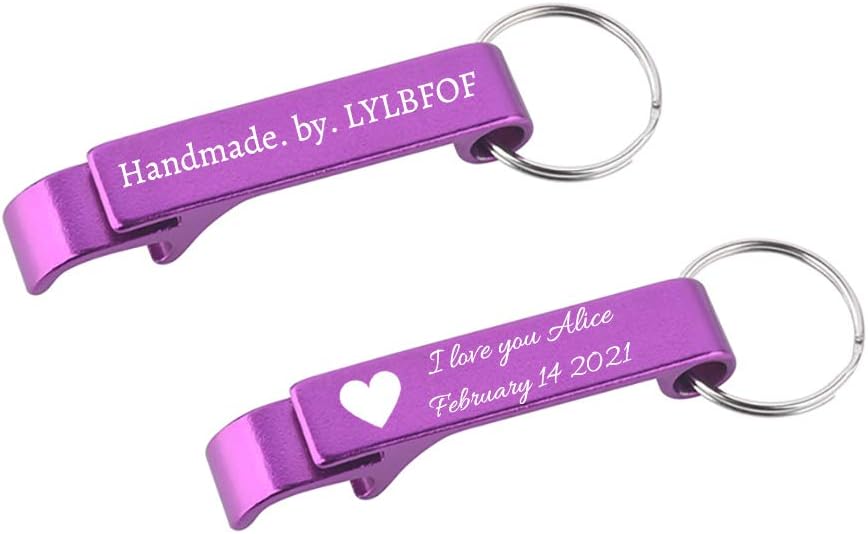30pcs Personalized Bottle Opener Keychain Custom Aluminum Beer Bottle Opener Engraved Any Text/Logo Wedding Favors, Anniversaries, Xmas, Party, Restaurant, Christmas, Holiday, 2023 Graduation