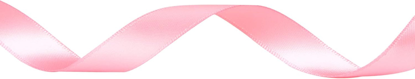 Ribbli Double Faced Pink Satin Ribbon,1/2” x Continuous 25 Yards,Use for Bows Bouquet,Gift Wrapping,Floral Arrangement