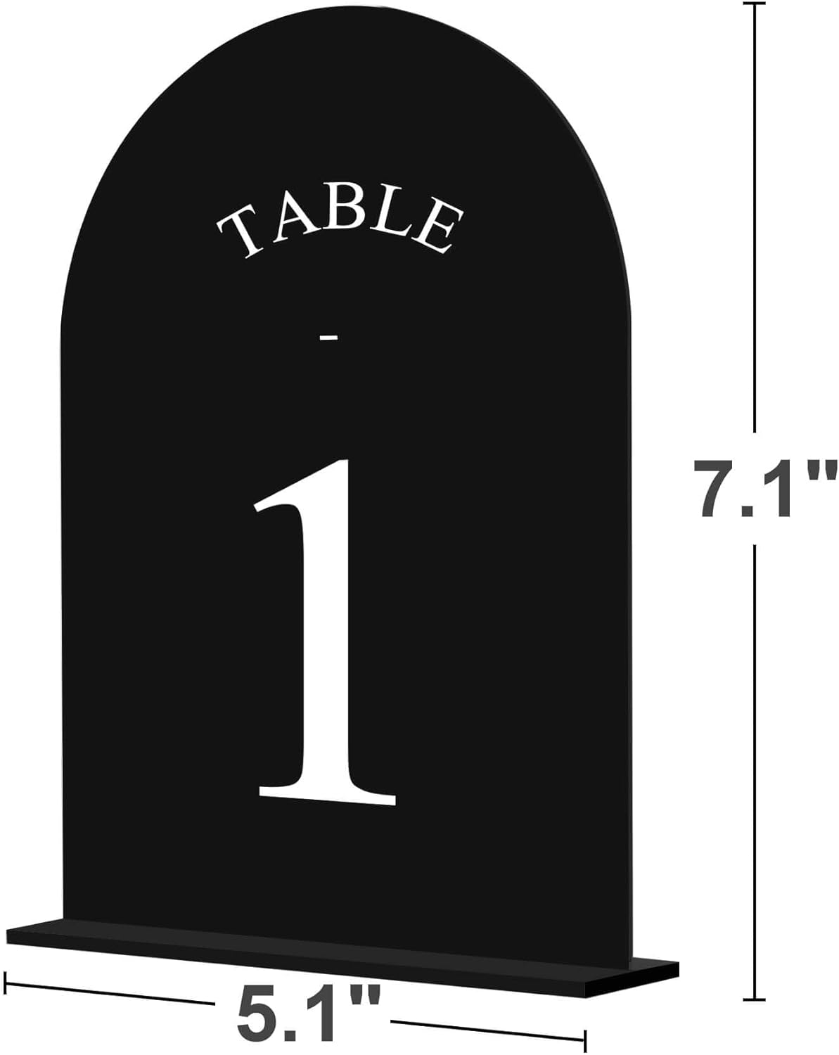 JOYIT Arch Wedding Table Numbers 1-10 with Stands – Double-Sided Printed 5" X 7" Acrylic Signs with Black Background and White Text, Perfect for Wedding Receptions, Parties, Anniversaries, and Events